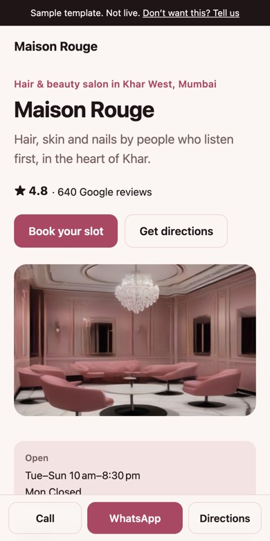 Maison Rouge, Basic version, on a phone