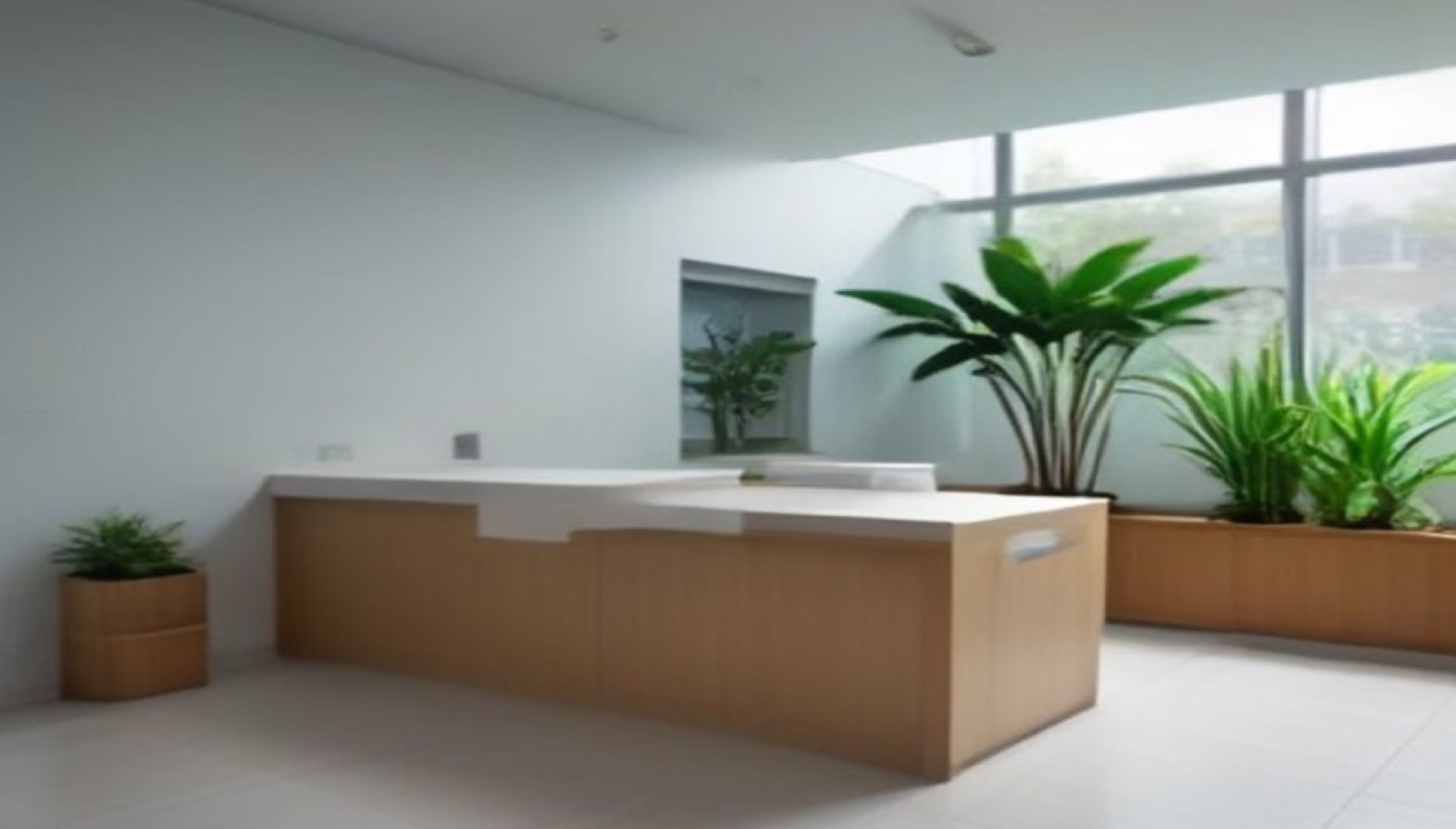 Bloom Dental Studio reception with plants and daylight