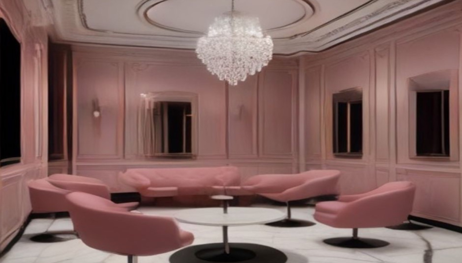 Maison Rouge: round mirrors and velvet chairs